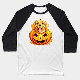 Halloween Golden Retriever Dog #5 Baseball T-Shirt